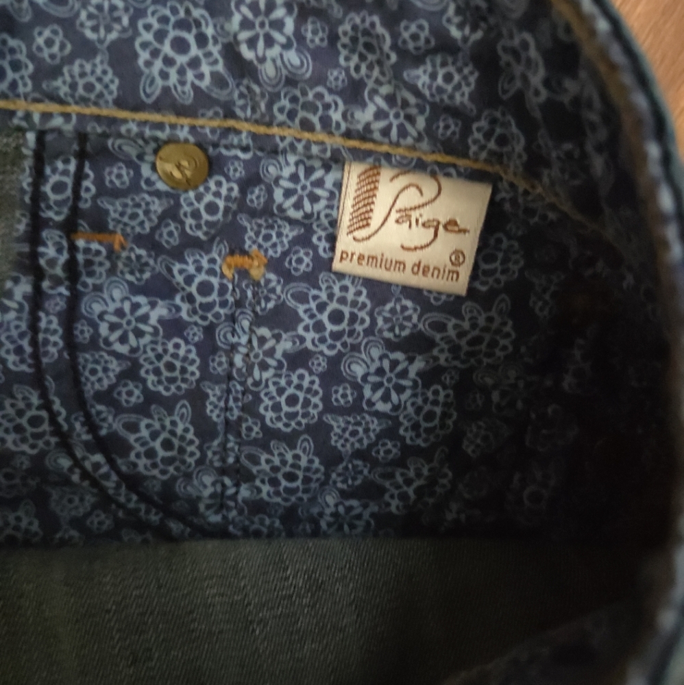 Paige Hollywood Hills Indigo Bell Bottom, Bootcut Size 28 - Picture 11 of 12